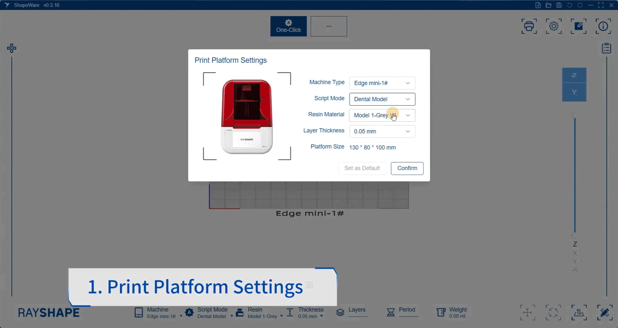 Modelo dental con un solo clic