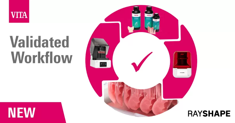 RAYSHAPE y VITA valida la compatibilidad de la resina para la impresión dental avanzada 3D